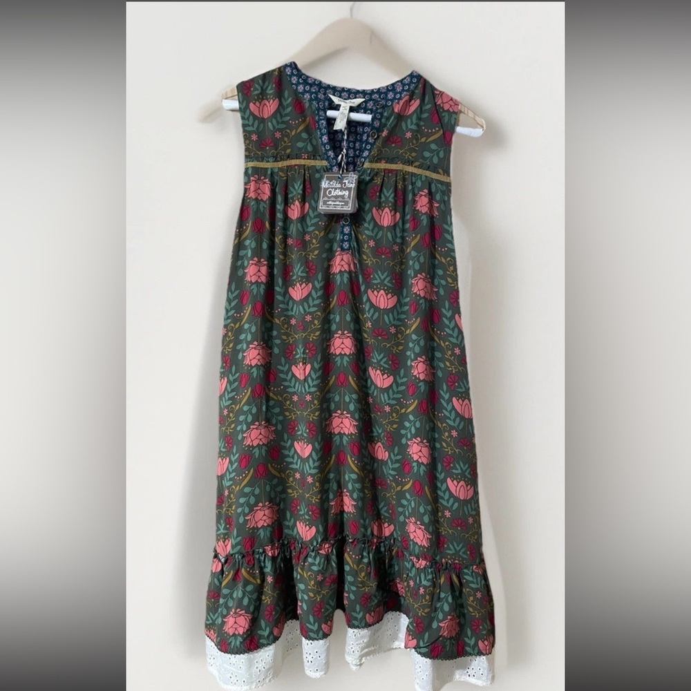 Matilda Jane Green and Pink Floral Dress Breaking Ground Small S
